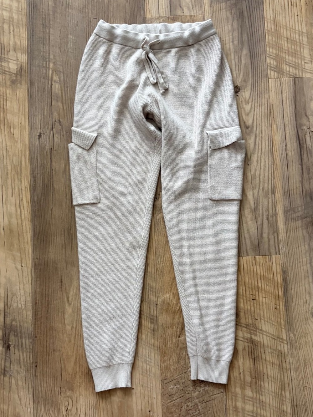 Sage & Stone Beige Waffle Knit Cargo Jogger Pants